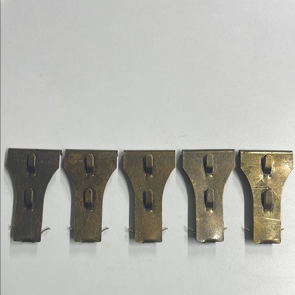 Set of 5 Brass Brick Hangers